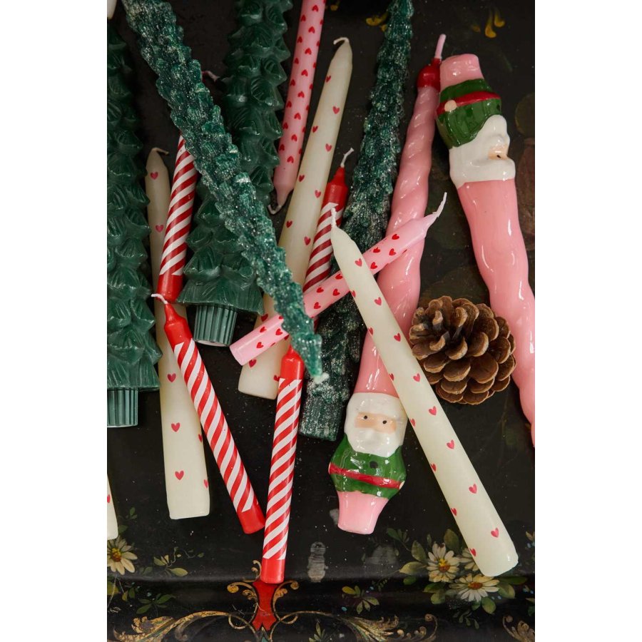 RICE Stearinlys 12 stk. H15,5 cm, Candy Stripes
