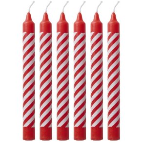 RICE Stearinlys 12 stk. H15,5 cm, Candy Stripes