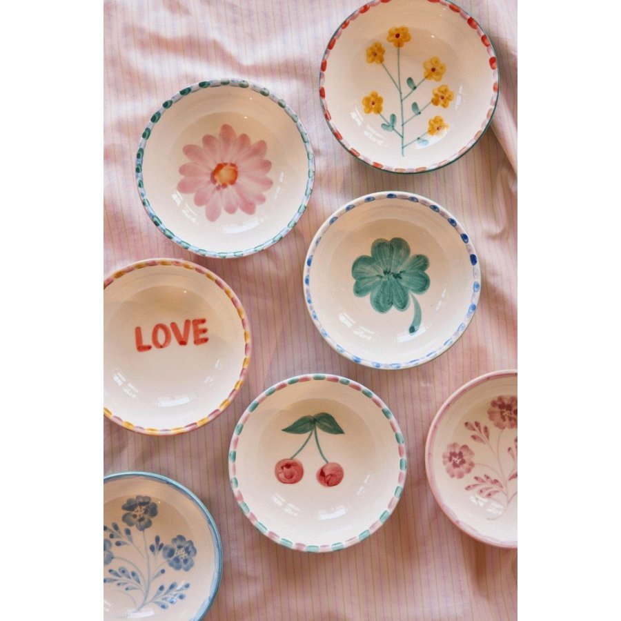 RICE Hand-Painted Schale 13,4 cm, Soft Pink