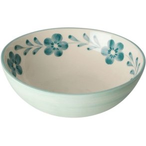 RICE Hand-Painted Schale 21 cm, Green Flower Vine