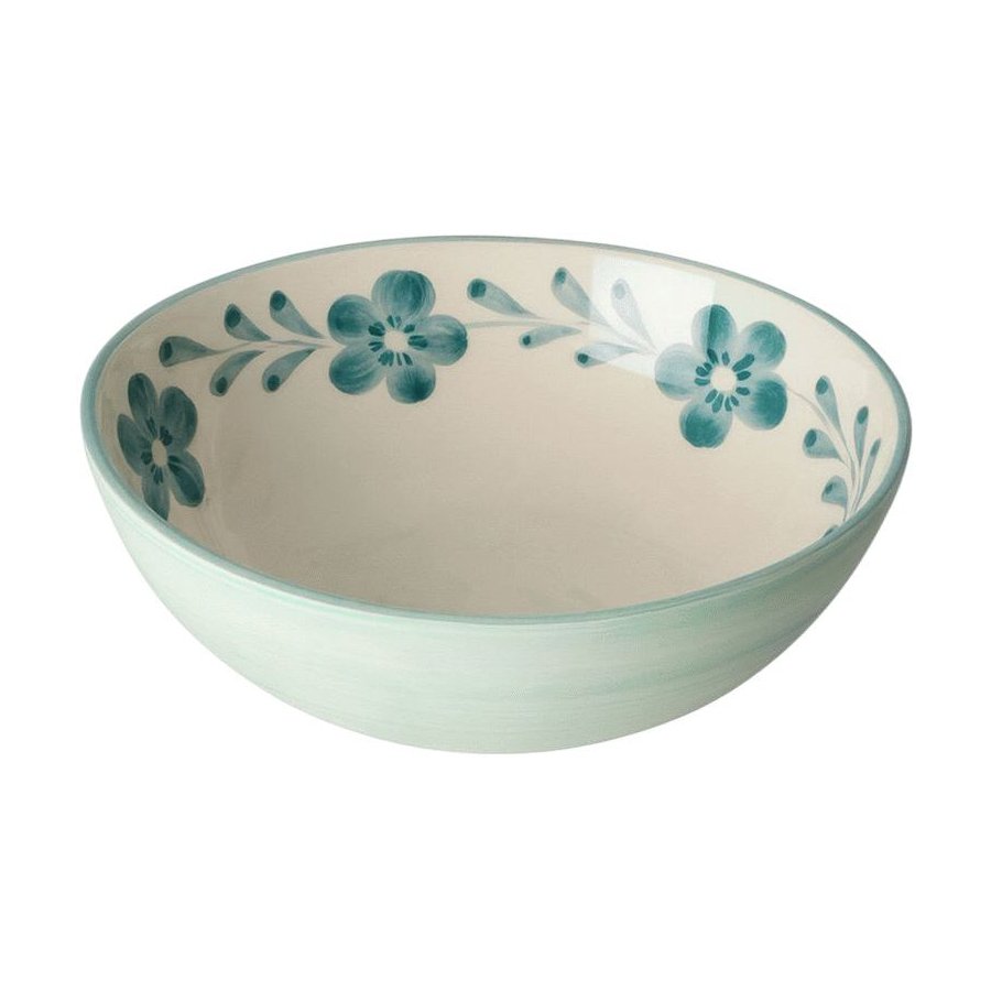 RICE Hand-Painted Schale 21 cm, Green Flower Vine