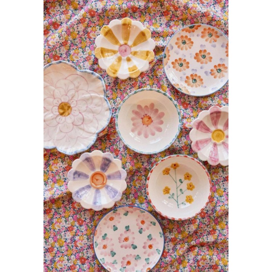 RICE Hand-Painted Teller 15 cm, Orange