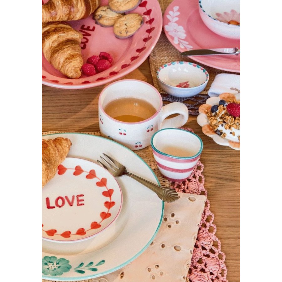 RICE Hand-Painted Cappuccinotasse 20 cl, Cherries