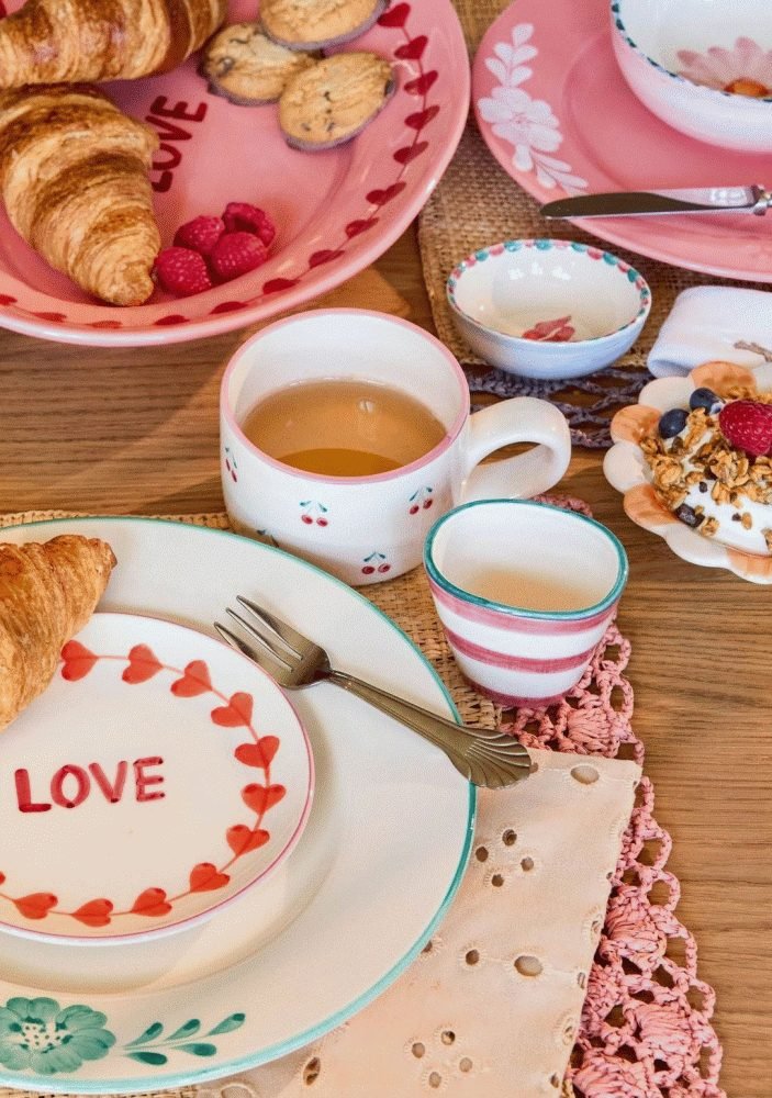 RICE Hand-Painted Cappuccinotasse 20 cl, Cherries