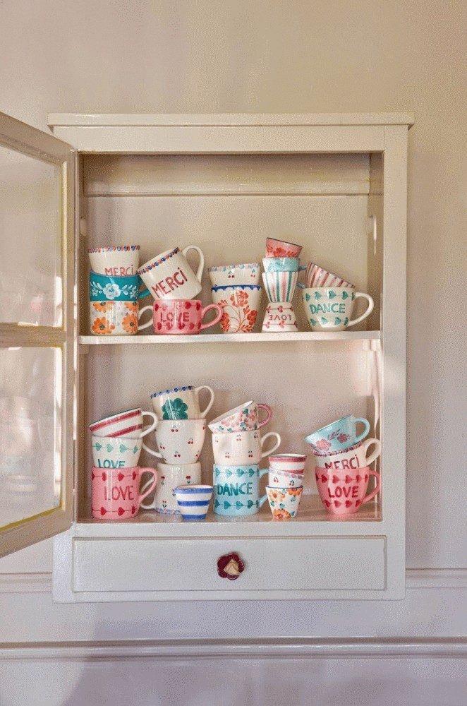 RICE Hand-Painted Cappuccinotasse 20 cl, Orange