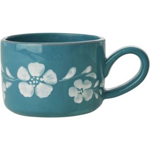 RICE Hand-Painted Cappuccinotasse 20 cl, White Flower Vine