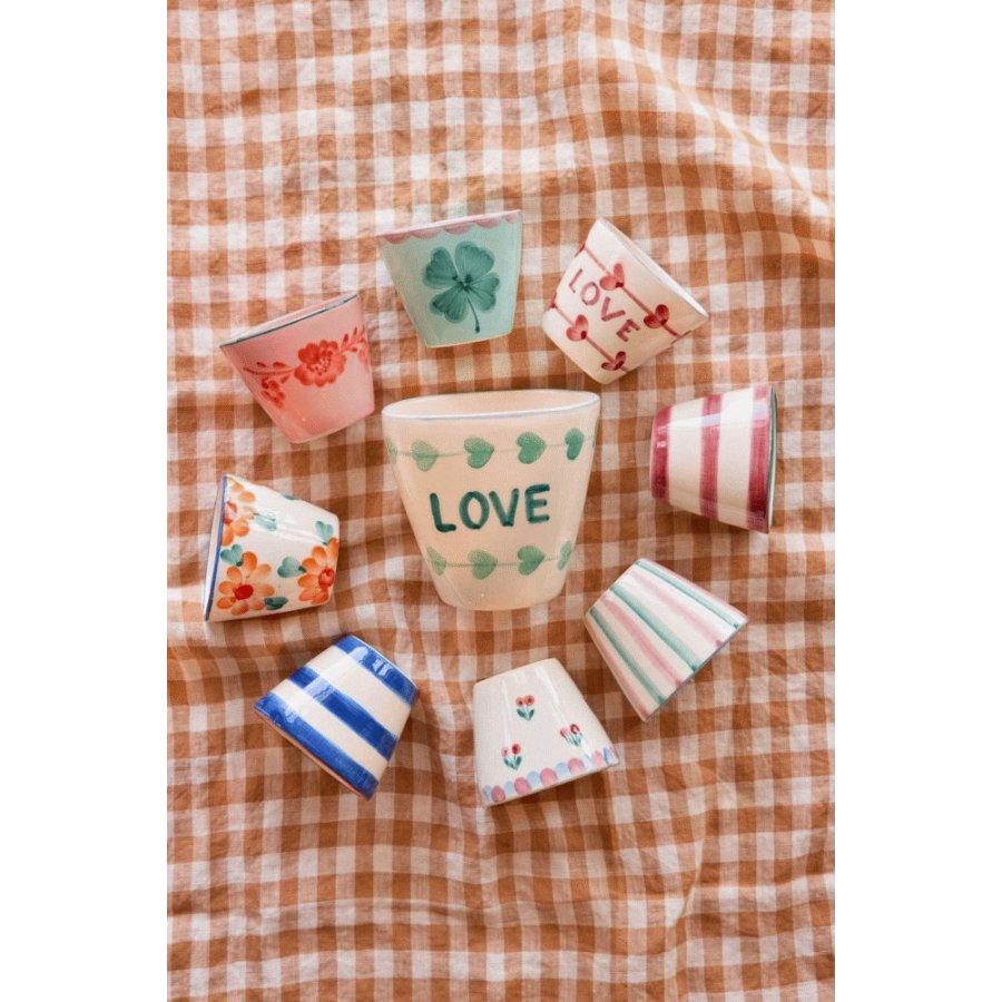 RICE Hand-Painted Espressotasse 7 cl, Orange Flower Vine