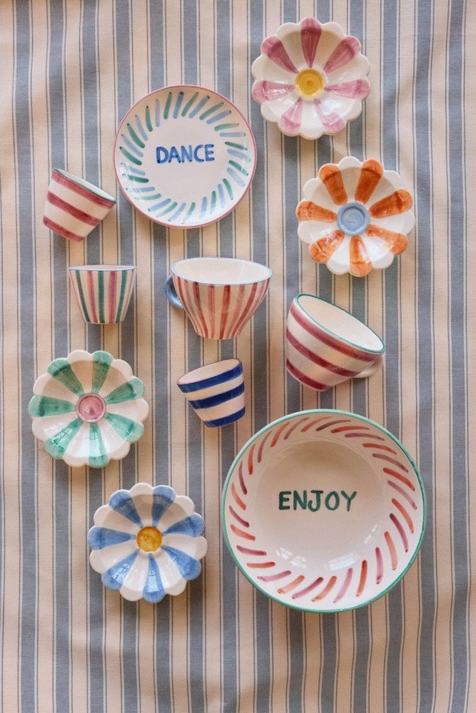 RICE Hand-Painted Espressotasse 7 cl, Stripes