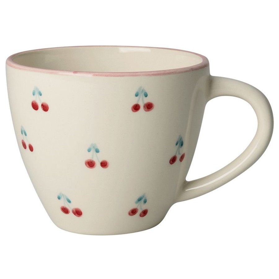 RICE Hand-Painted Becher 42 cl, Cream Cherries