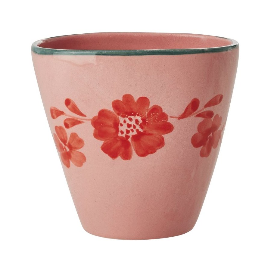 RICE Hand-Painted Becher 30 cl, Orange Flower Vine