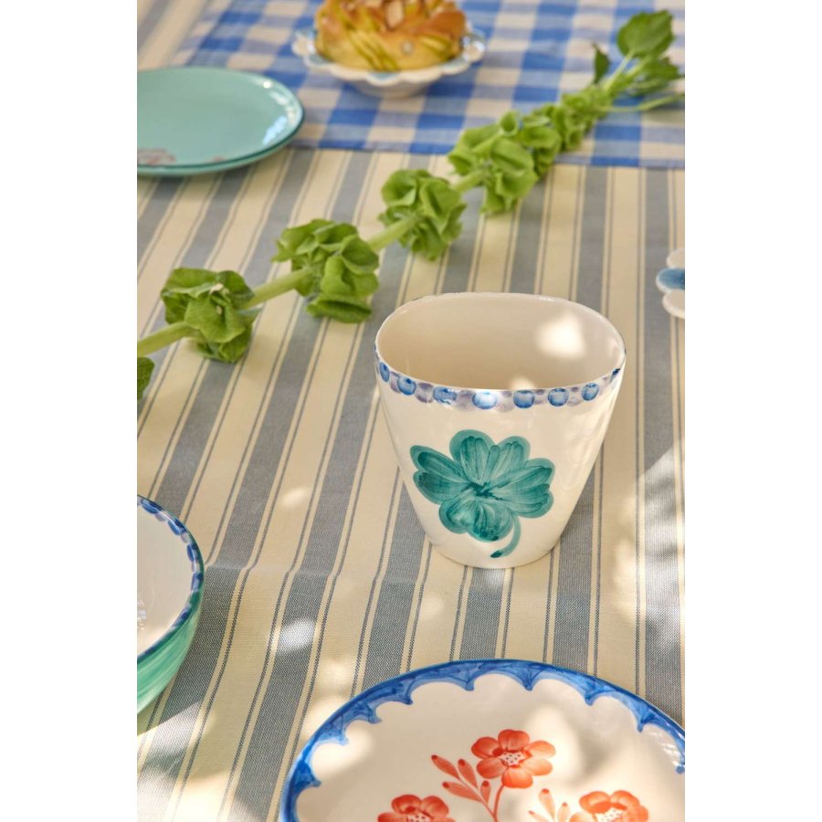 RICE Hand-Painted Krus 30 cl, Good Luck Clover/Beige
