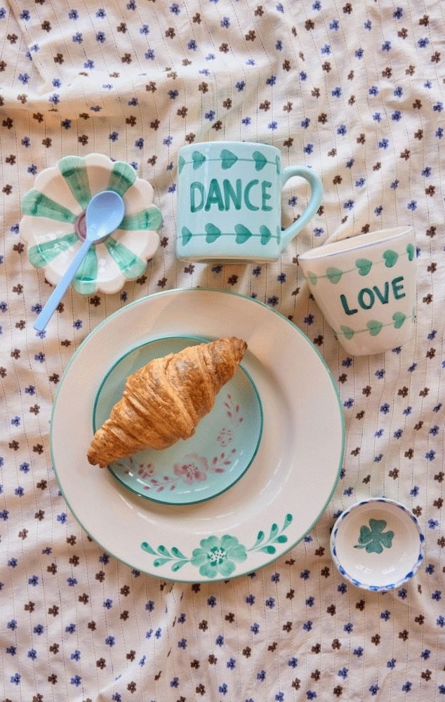 RICE Hand-Painted Becher 30 cl, Green Love