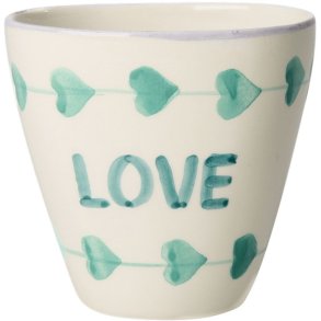 RICE Hand-Painted Becher 30 cl, Green Love