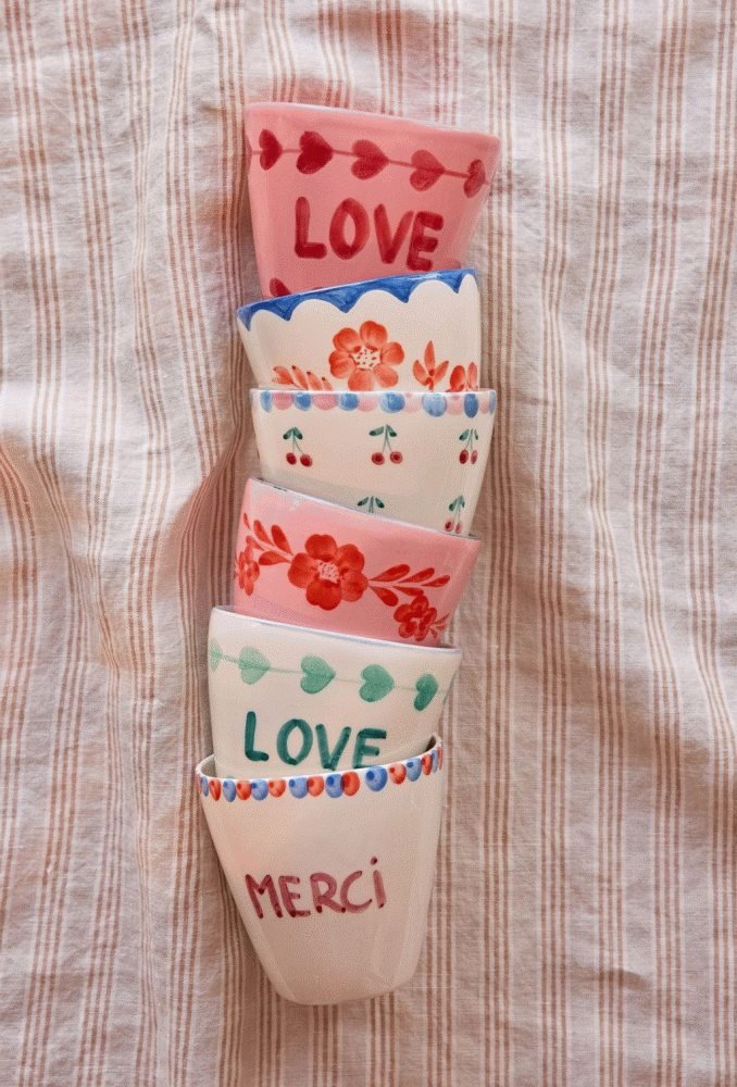 RICE Hand-Painted Becher 30 cl, Danke