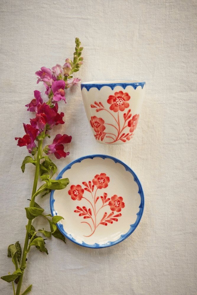RICE Hand-Painted Becher 30 cl, Vintage Flower