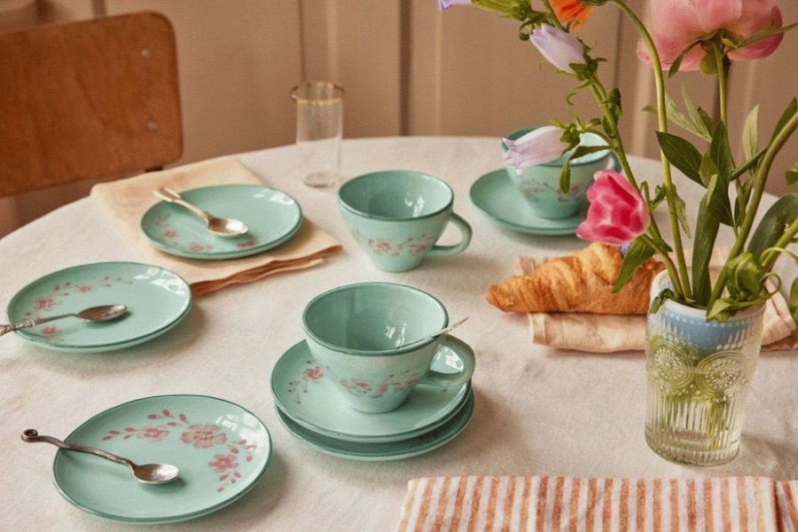 RICE Hand-Painted Becher 15 cl, Soft Pink