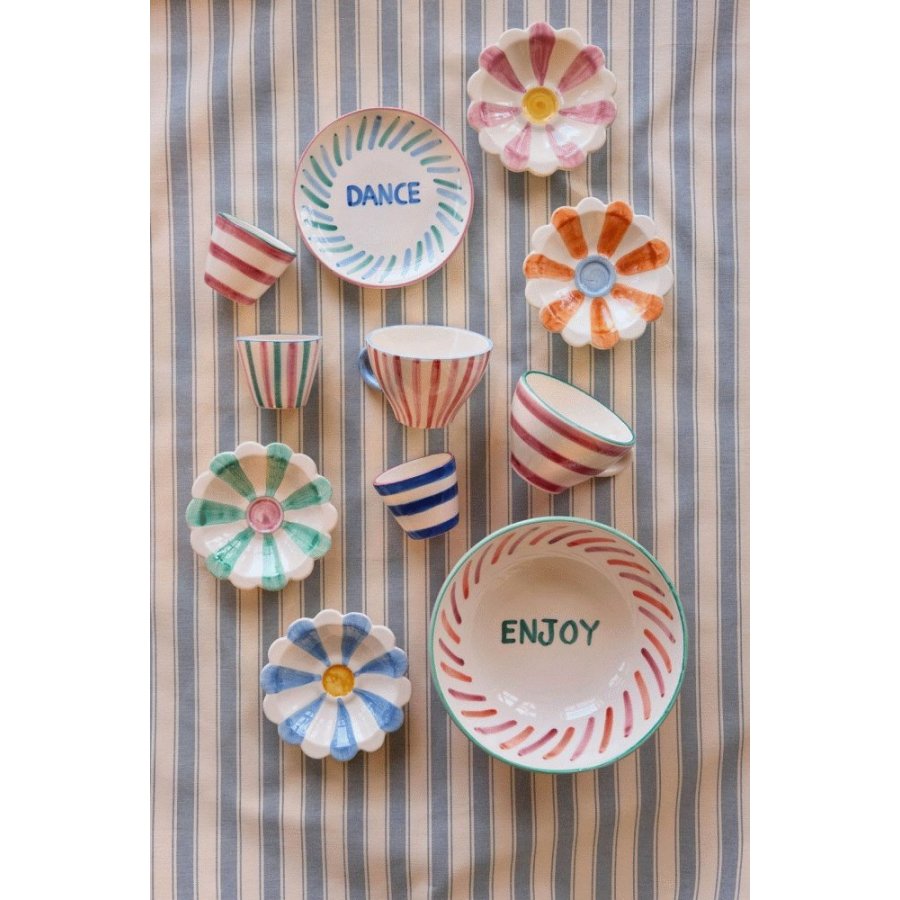 RICE Hand-Painted Becher 15 cl, Stripes