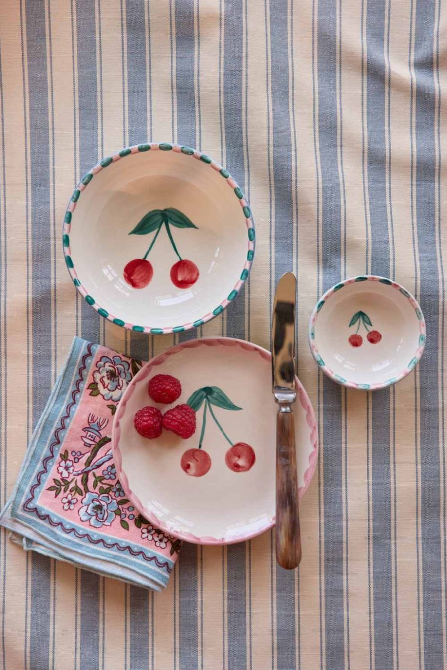RICE Hand-Painted Sk�l �8 cm, Cherries