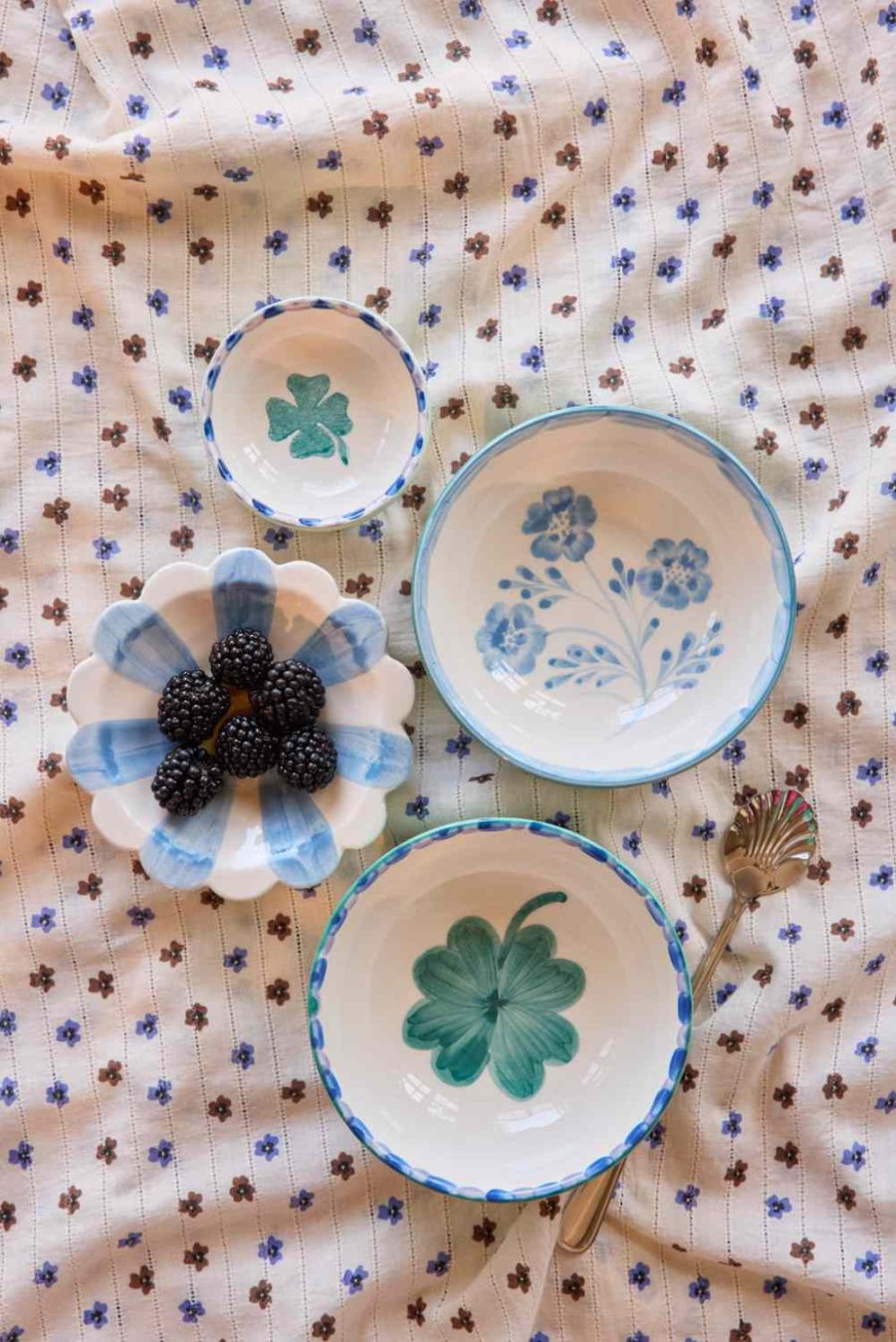 RICE Hand-Painted Sk�l �8 cm, Good Luck Clover