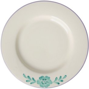 RICE Hand-Painted Bord 26 cm, Green Flower Vine