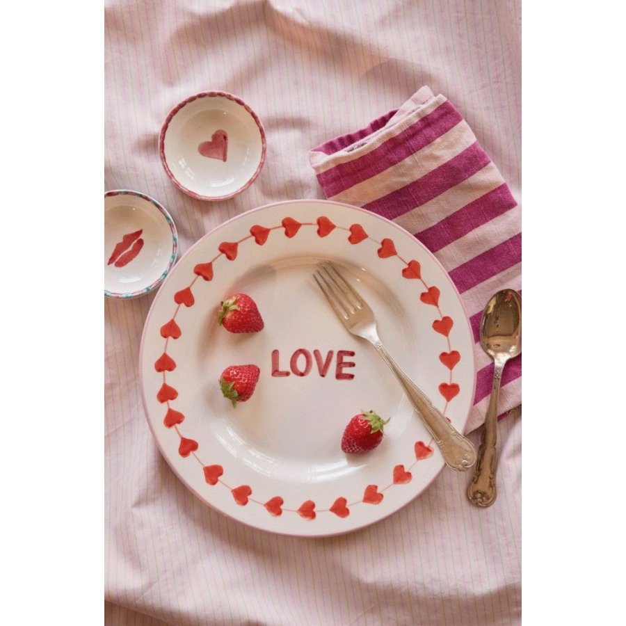 RICE Hand-Painted Teller 26 cm, Love