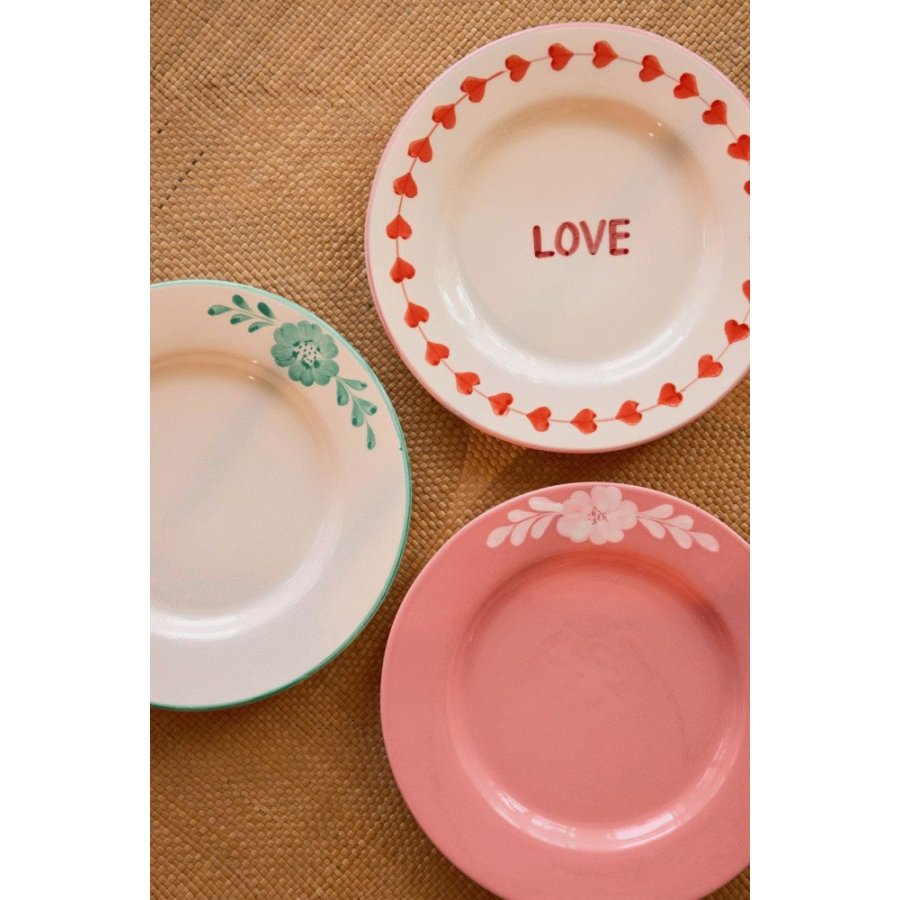 RICE Hand-Painted Teller 26 cm, Love