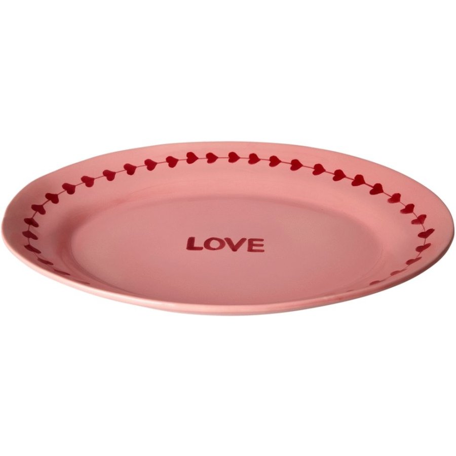 RICE Hand-Painted Servierplatte 35x46 cm, Love