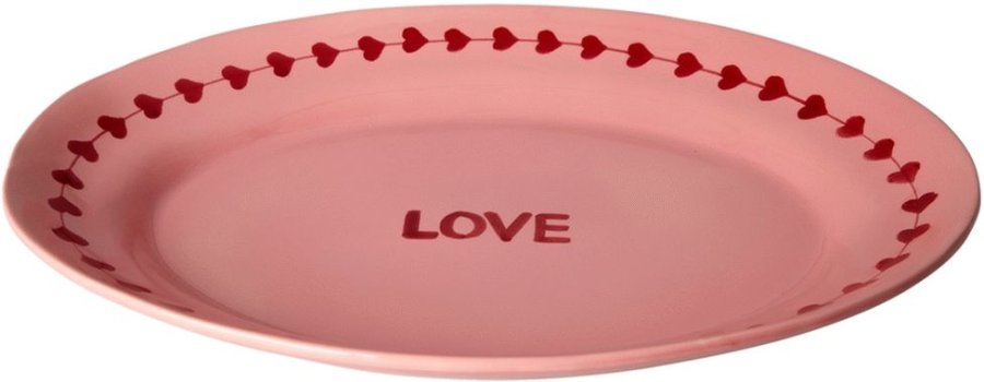 RICE Hand-Painted Servierplatte 35x46 cm, Love