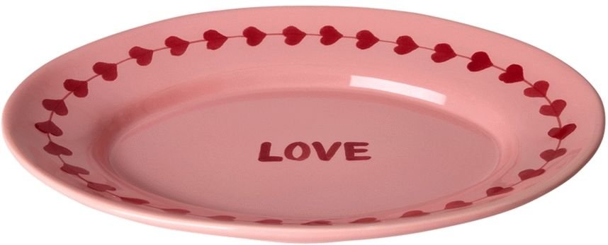 RICE Hand-Painted Servierplatte 26x35 cm, Love