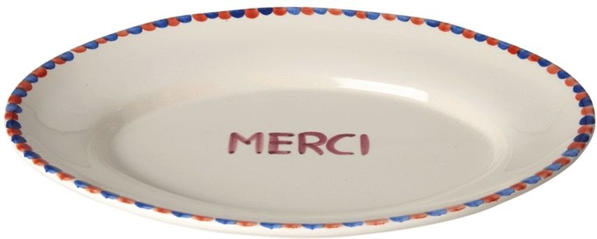 RICE Hand-Painted Servierplatte 26x35 cm, Danke