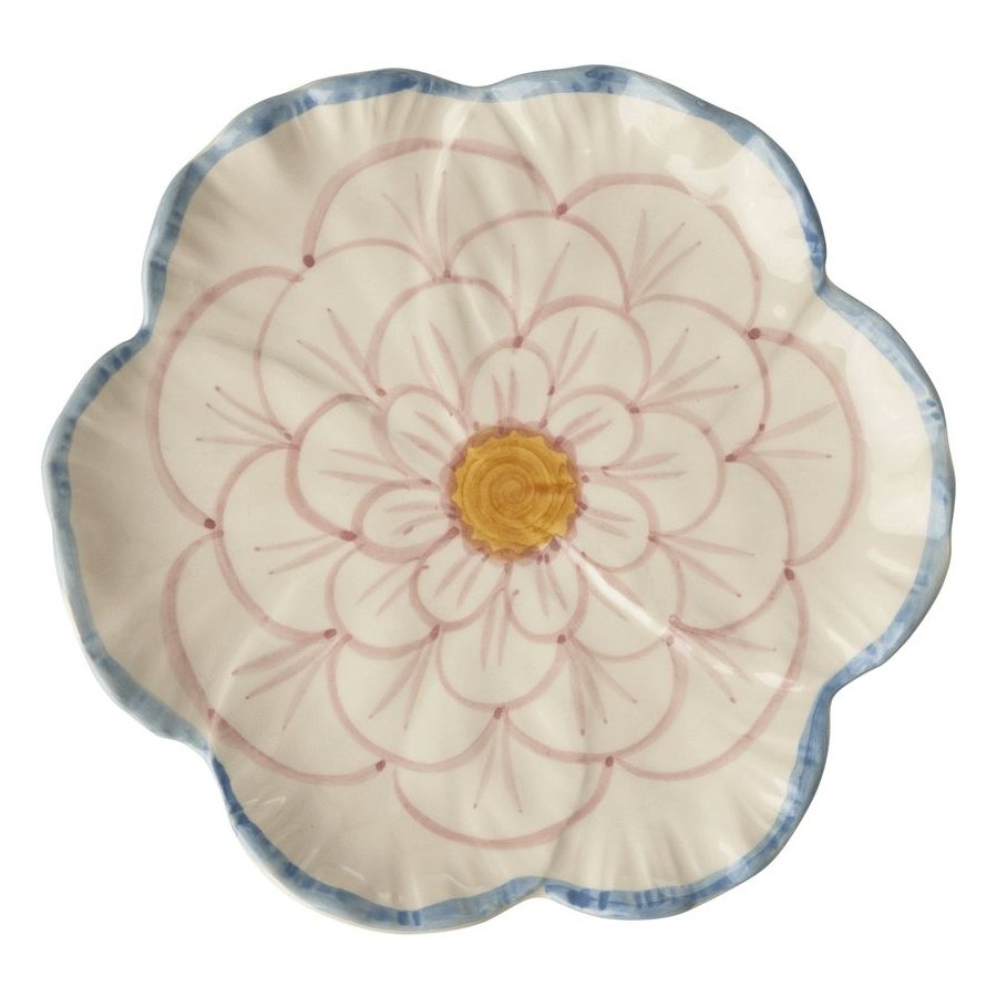 RICE Hand-Painted Teller 19,5 cm, Blau