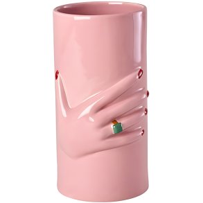 RICE Hand Vase H20 cm, Pink
