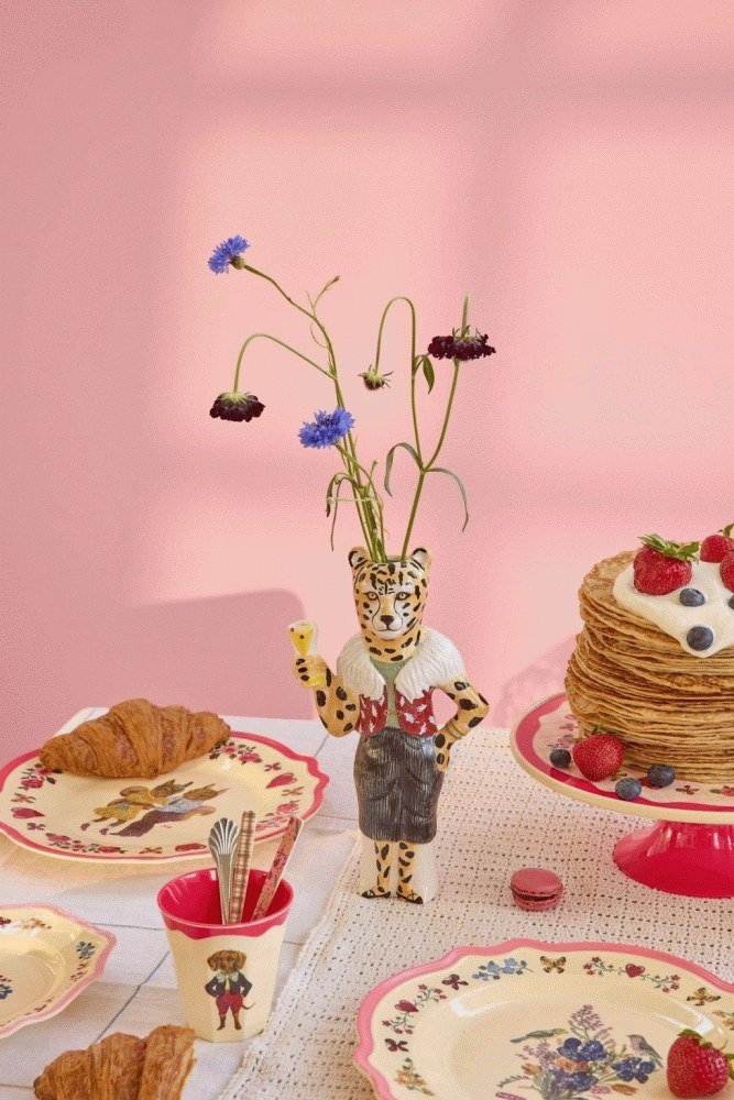 RICE Nathalie Lété Vase H26,5 cm, Leopard