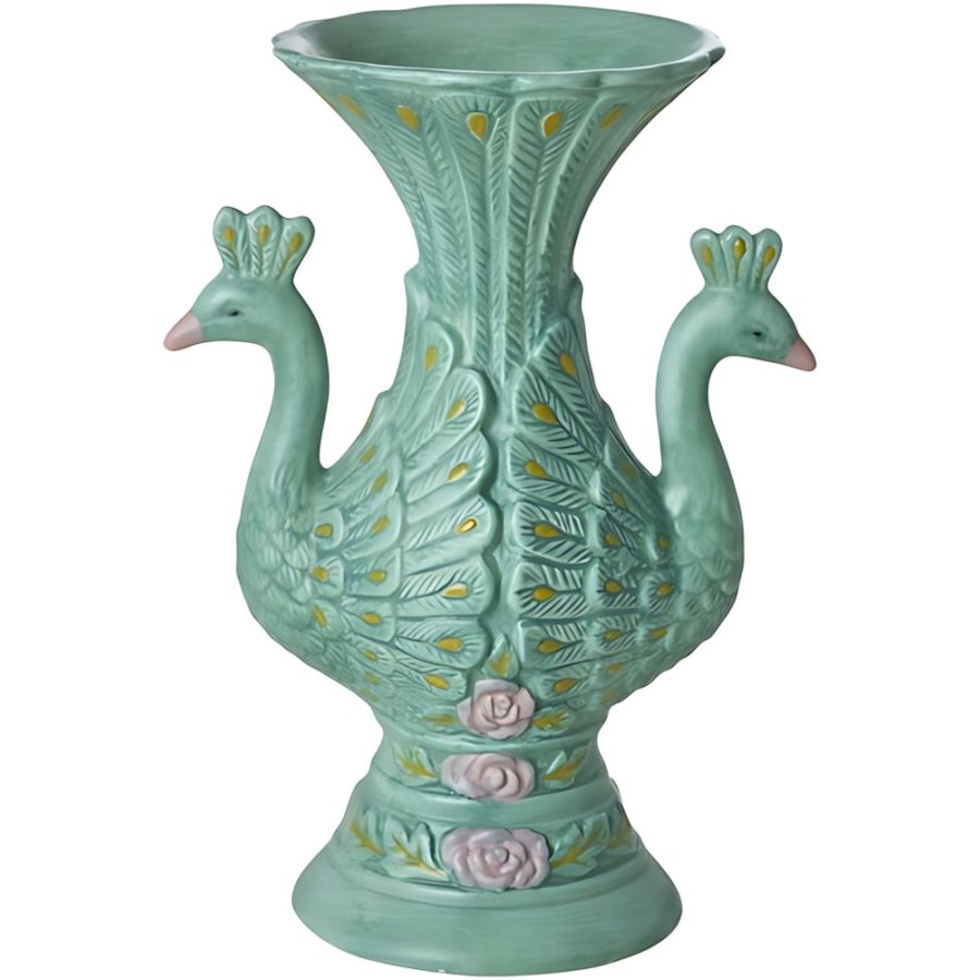 RICE Vase H20 cm, Peacocks