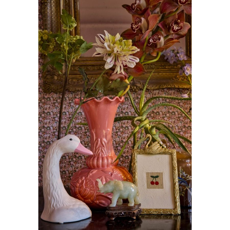 RICE Swan Head Vase H19,5 cm, Weiß
