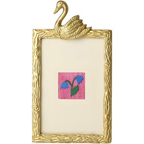 RICE Schwan Rahmen 20x12 cm, Gold