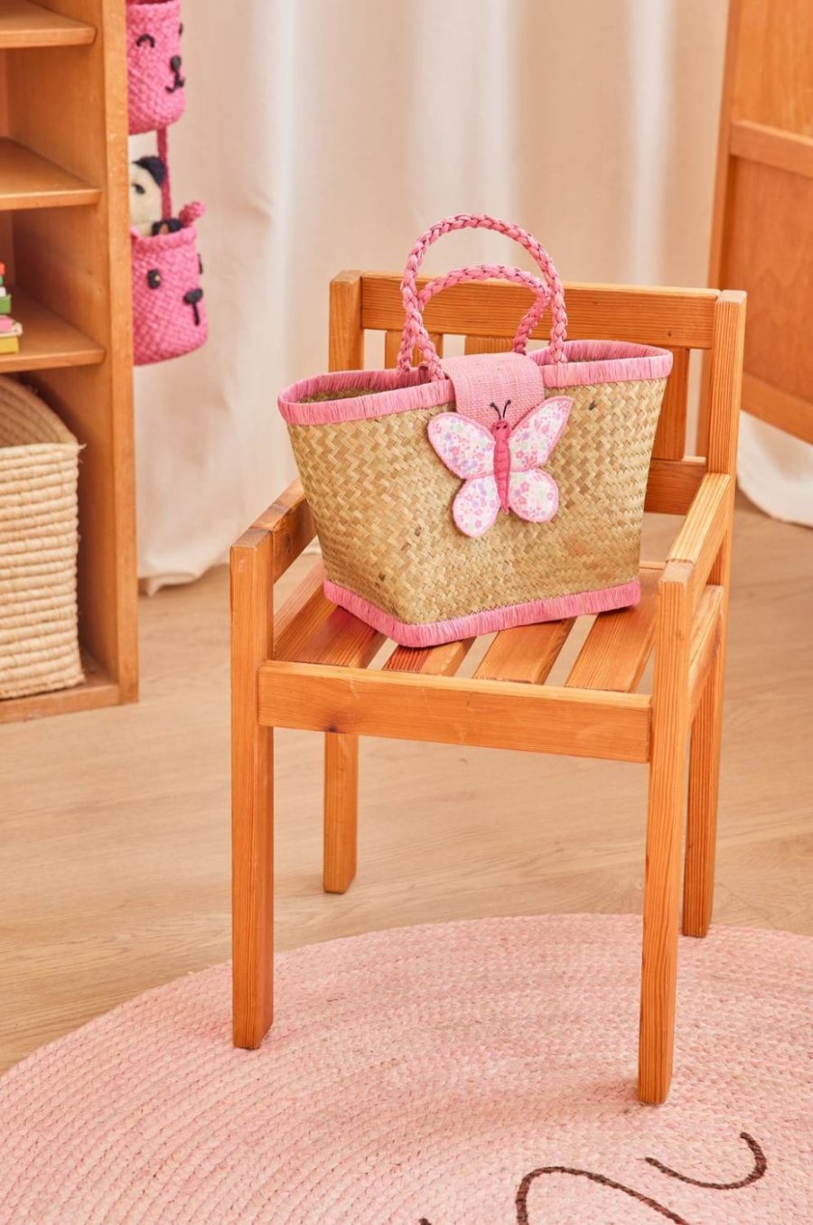 RICE Kindertasche 20x12 cm, Pink Butterfly