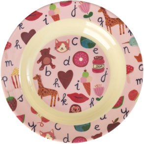 RICE KIDS Sk�l �20 cm, ABC/Pink