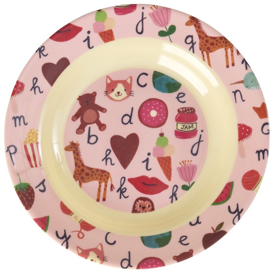 RICE KIDS Sk�l �20 cm, ABC/Pink