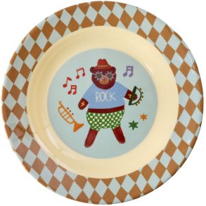 RICE Kids Dyb Tallerken 20 cm, Music Band/Mint