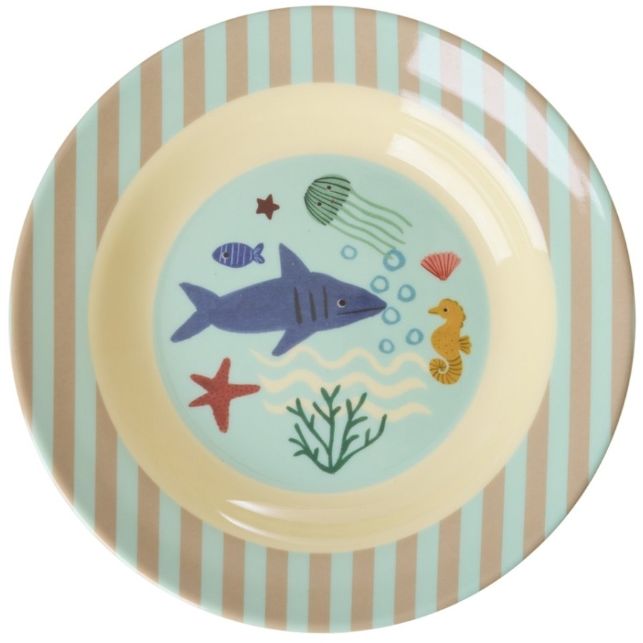RICE KIDS Ocean Hai Teller 20 cm, Blau