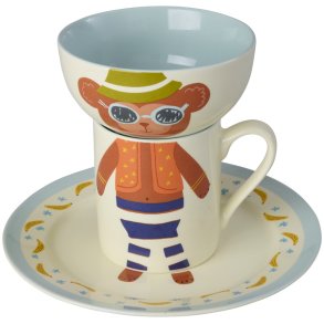 RICE KIDS Essgeschirr 3-teilig, Monkey