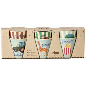 RICE KIDS Becher 6er Set 16 cl, Abc/Blau