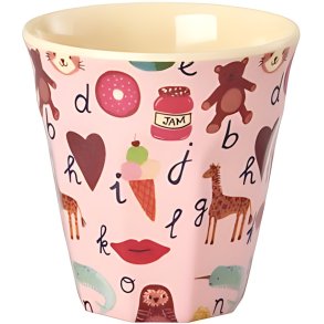 RICE KIDS Becher 16 cl, Abc/Pink