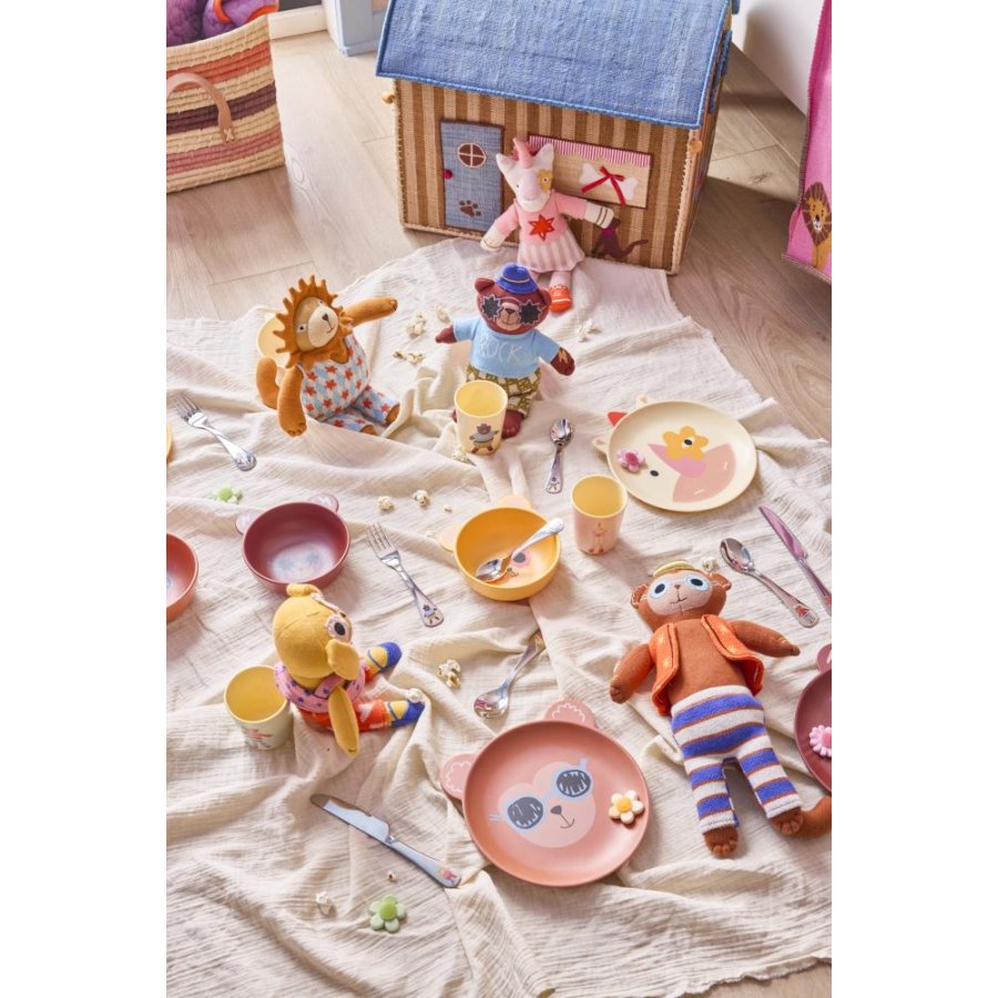 RICE KIDS Kinderbestek 4-delig, Monkey & Bear