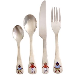 RICE KIDS Kinderbestek 4-delig, Monkey & Bear