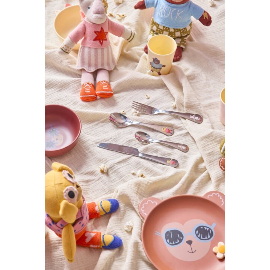 RICE KIDS Kinderbestek 4-delig, Unicorn & Dog