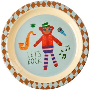 RICE Kids Tallerken 22 cm, Music Band/Mint