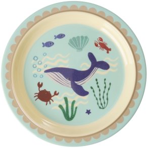 RICE KIDS Ocean Wal Teller 20 cm, Blau