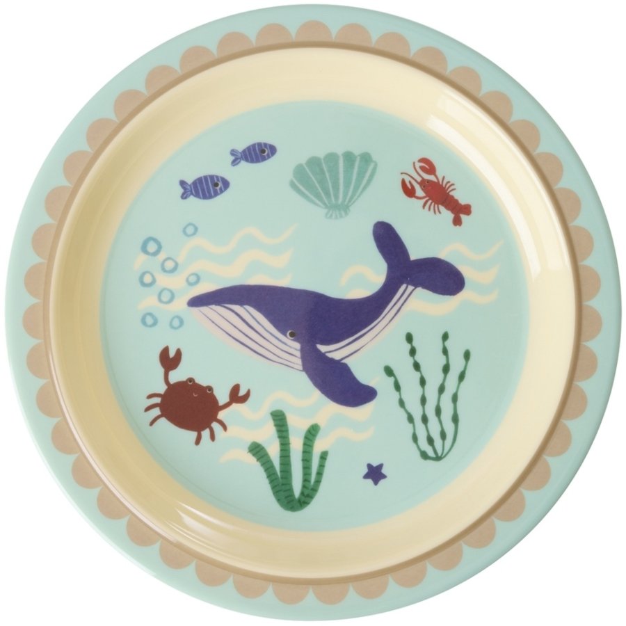 RICE KIDS Ocean Wal Teller 20 cm, Blau